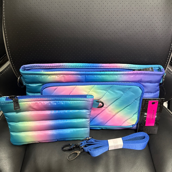 Think Royln Handbags - Think Royln Crossbody Bag Blue Lagoon Ombré w/RFID Protection & Pouch